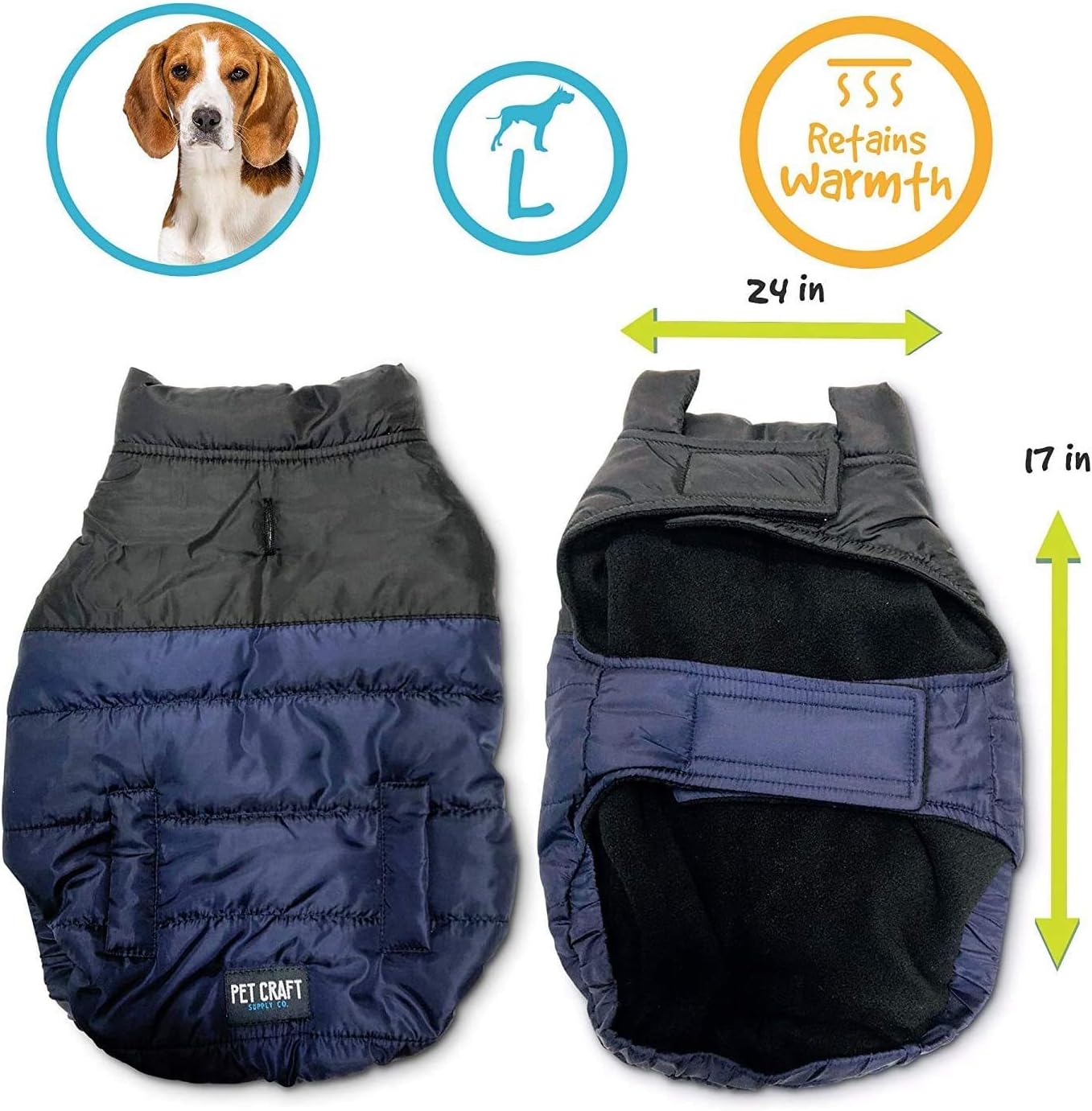 Pet Craft Supply Comfortable, Stylish Puffer Jacket Sweater Clothes Warm Pup Dog Doggie Cat Shirt Winter Puppy Pajamas Jacket for Dogs