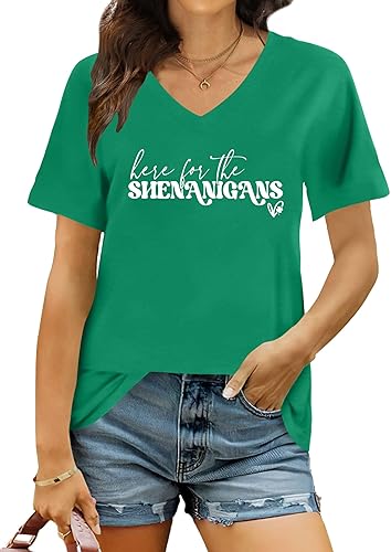 Ithalt St Patricks Day Shirt for Women Lucky Irish Shamrock Tshirt Saint Patrick