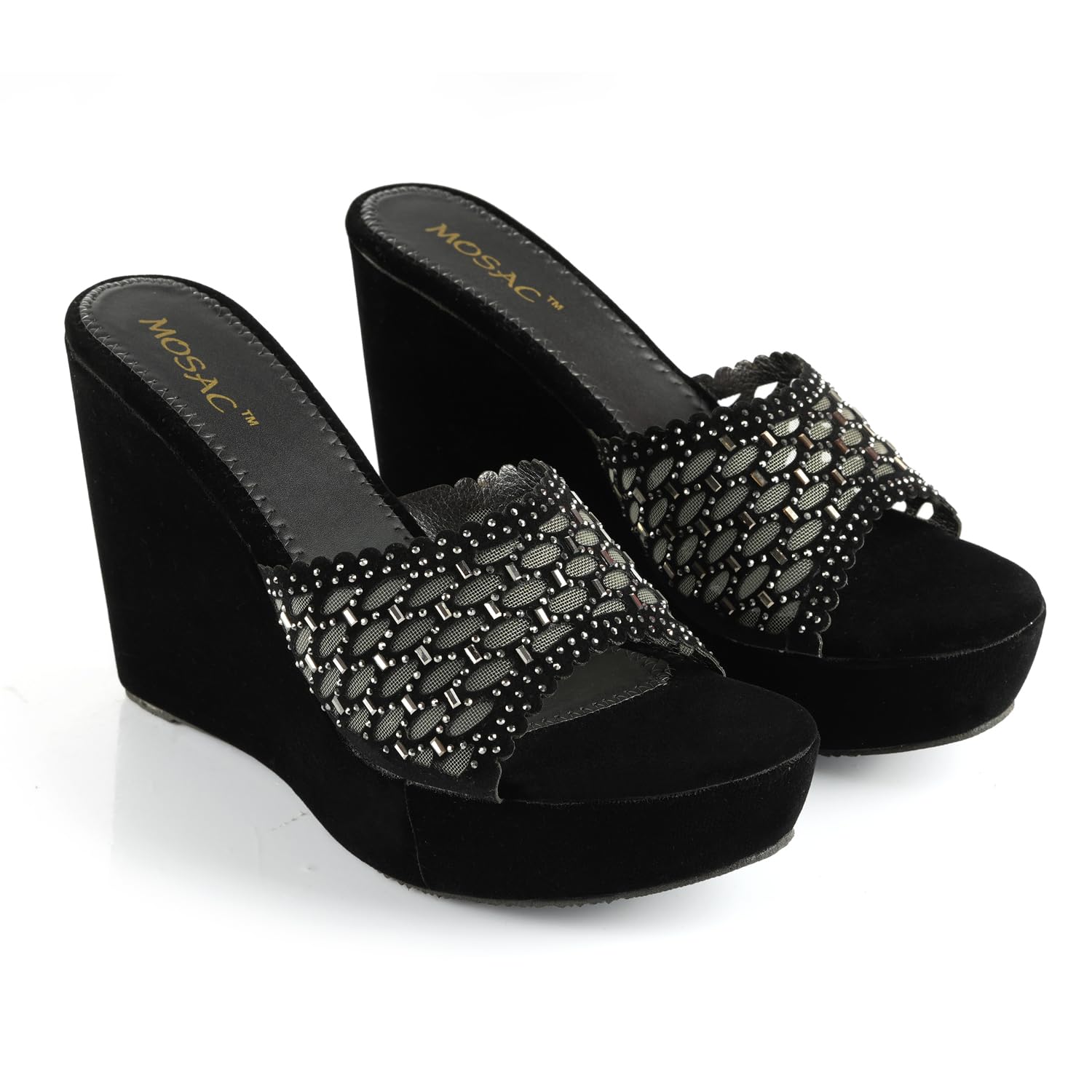 MOSAC Comfortable High Heel Wedges Sandals For Women & Girls… (Black, 3) (B0CK7YHWXX) Amazon Price History, Amazon Price Tracker