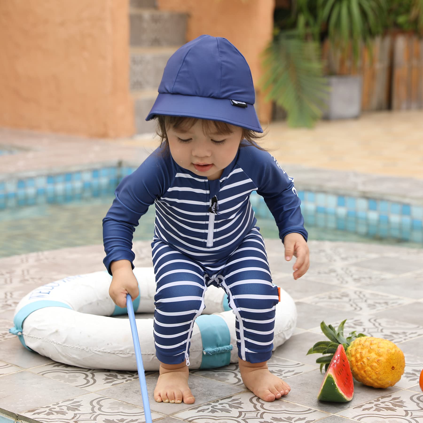 weVSwe Baby Toddler Boy Swimsuit Long Sleeve Baby Swimwear UPF 50+ Sun Protection Rash Guard Swimming Costume with Crotch Zipper 0-3 Years — view 107