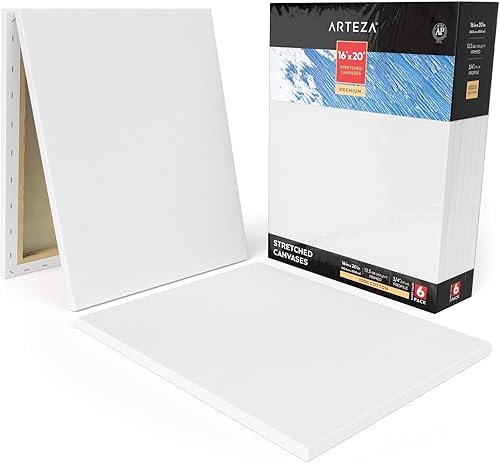 Miniatura 91 de Arteza Lienzo estirado de 8x10, 100% algodón (Juego de 12)