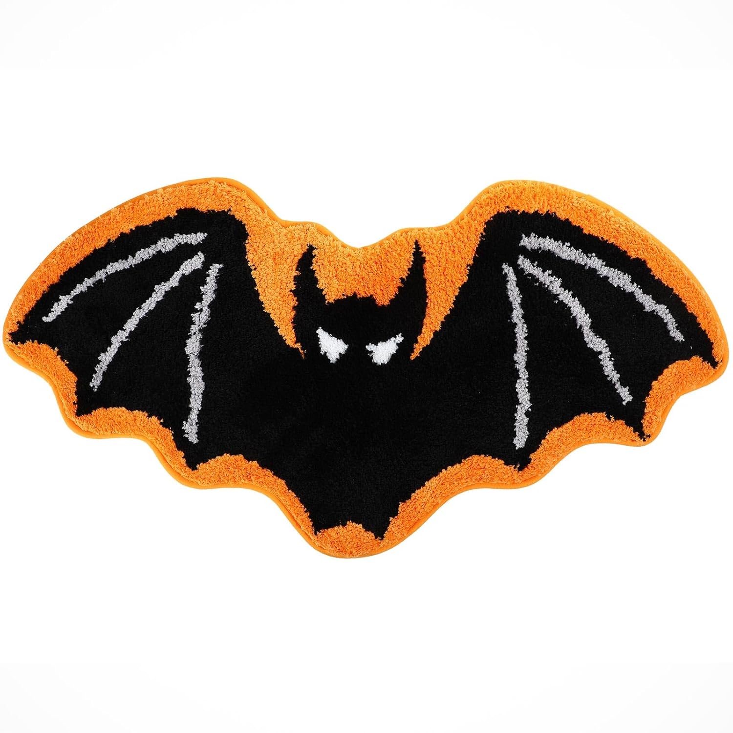 Halloween Bathroom Rug - Black Bat Bath Mat Cool Rug Non-Slip for Shower Soft and Absorbent Microfiber Bathtub