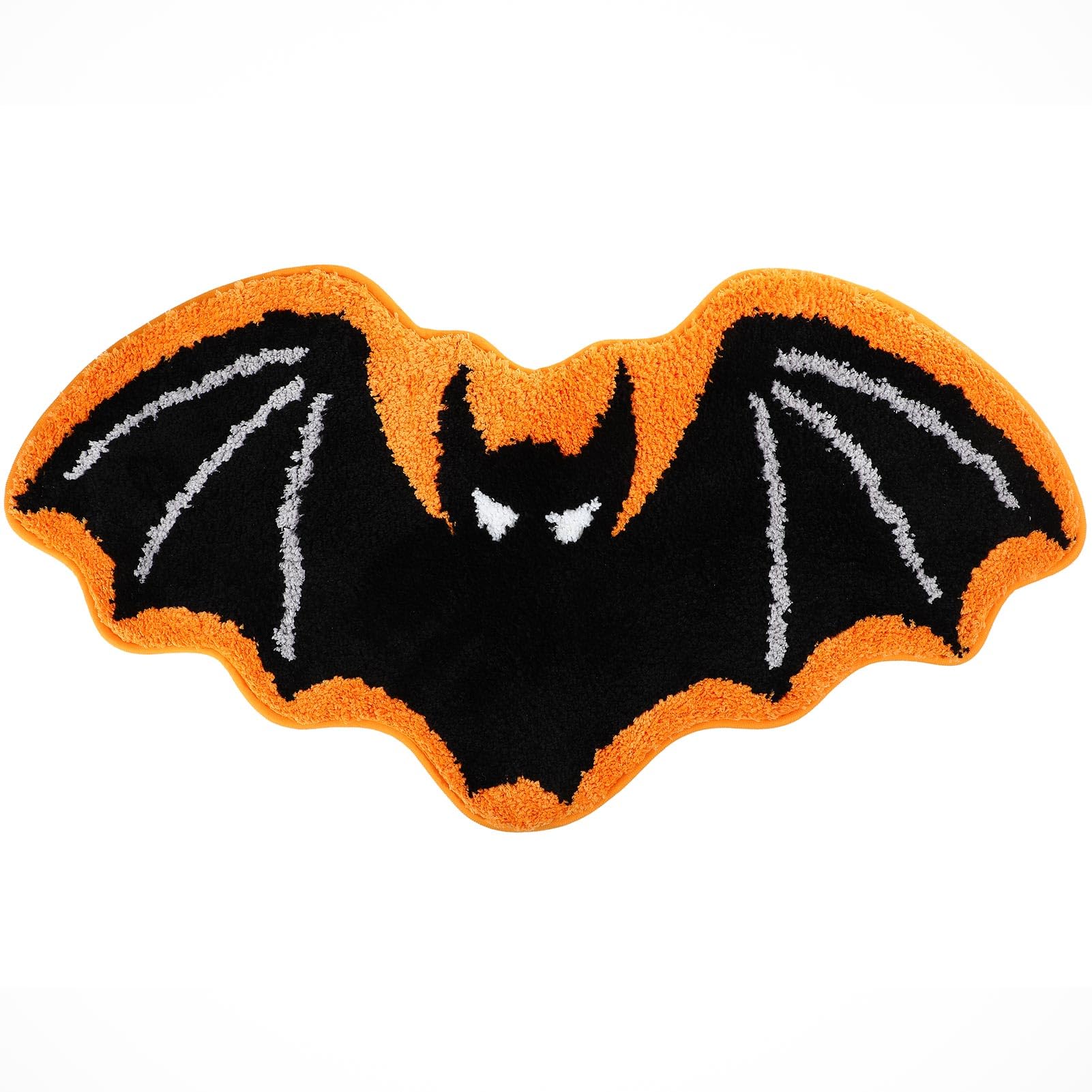 Halloween Bathroom Rug - Black Bat Bath Mat Cool Rug Non-Slip for Shower Soft and Absorbent Microfiber Bathtub
