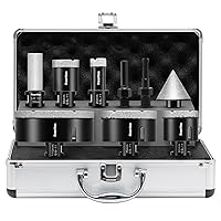 Vista 1 de Juego de 9 brocas de núcleo de diamante de 5/8 pulgadas a 11, azulejos de cerámica de porcelana, ladrillo de mármol, kit de sierra de agujero