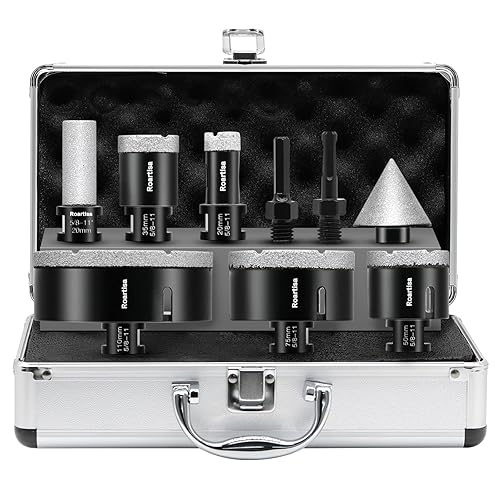 Juego de 9 brocas de núcleo de diamante de 58 pulgadas a 11, azulejos de cerámica de porcelana, ladrillo de mármol, kit de sierra de agujero soldado