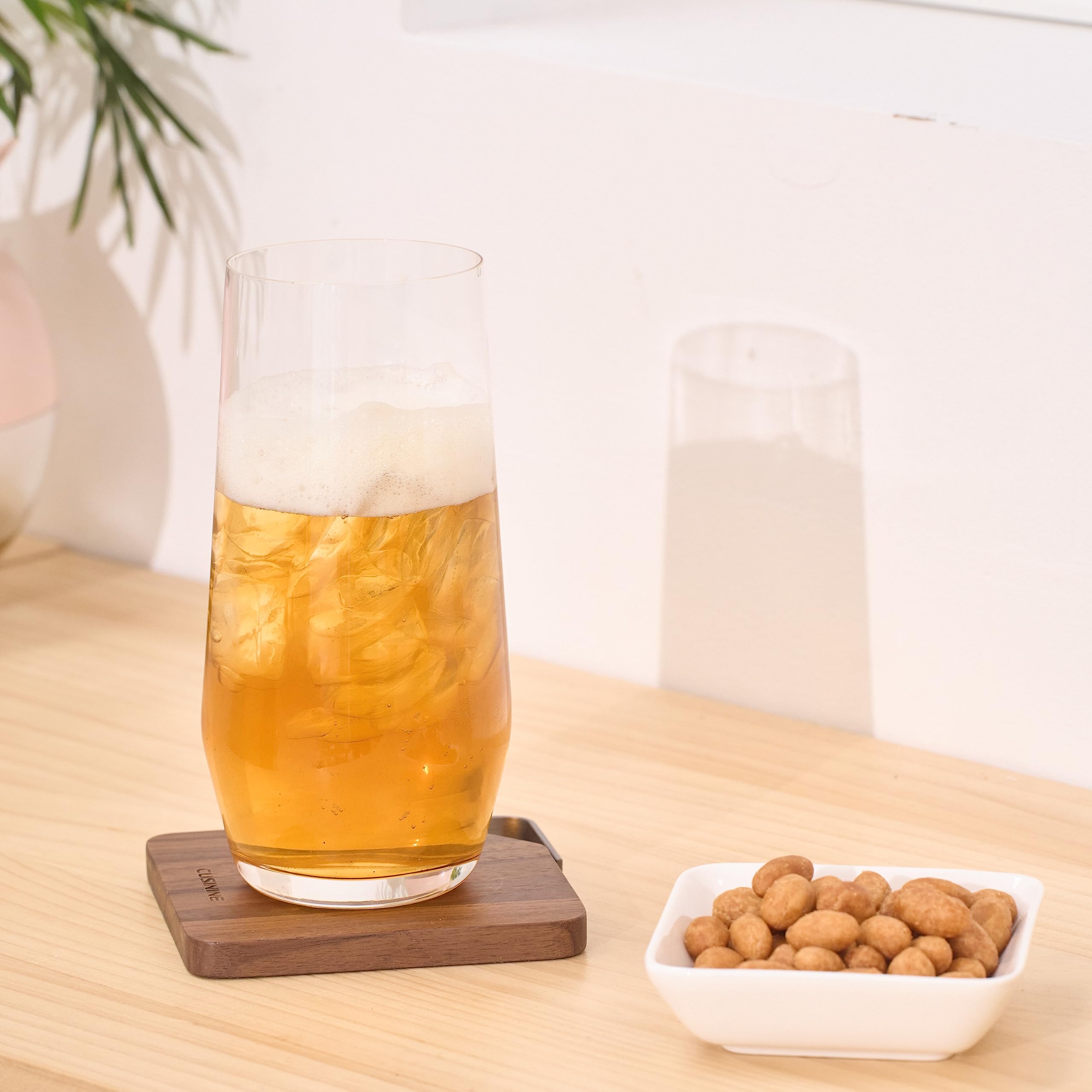 Posavasos de madera de nogal negro norteamericano para bebidas, juego de 4 piezas, posavasos cuadrados de madera de granja con gancho para mesa de café