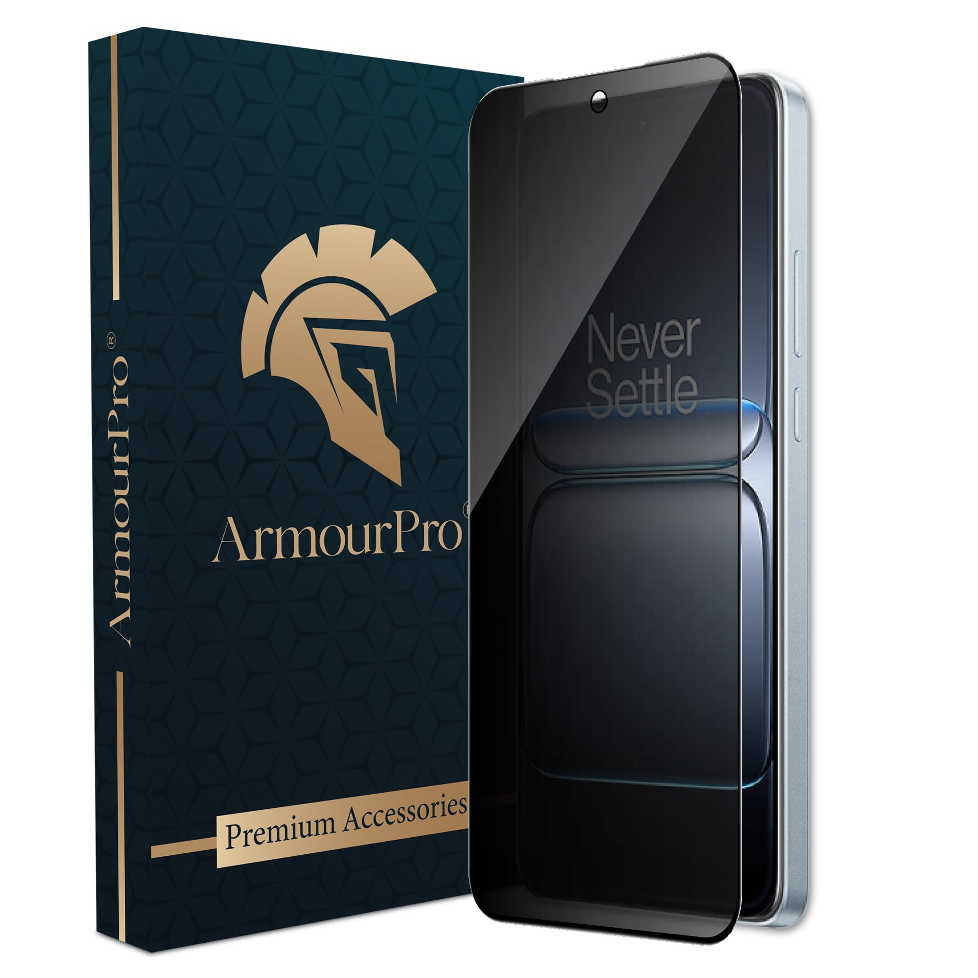 ArmourPro Privacy Tempered Glass for OnePlus Nord 5, Black - Image 1