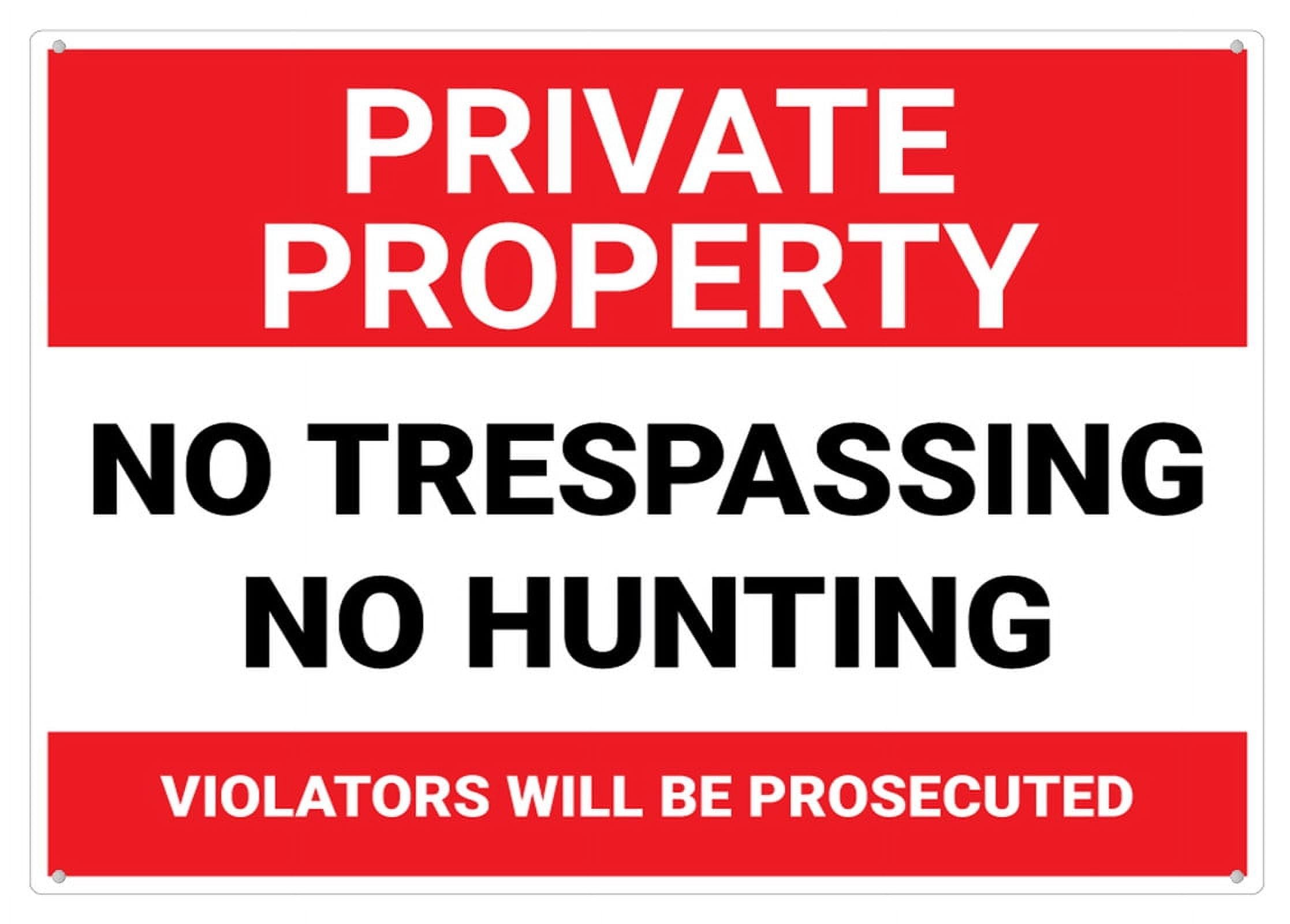 Peiyeety A03 Private Property No Trespassing No Hunting Wall Sign 12X16 Inches Aluminum Uv Ink Printed For House And Business