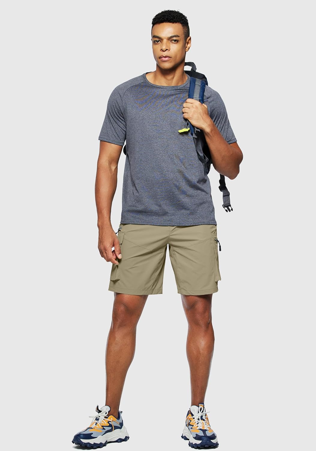 Pudolla Men's Hiking Cargo Shorts Quick Dry Outdoor Travel Shorts for Men with Multi Pocket for Fishing Camping Casual