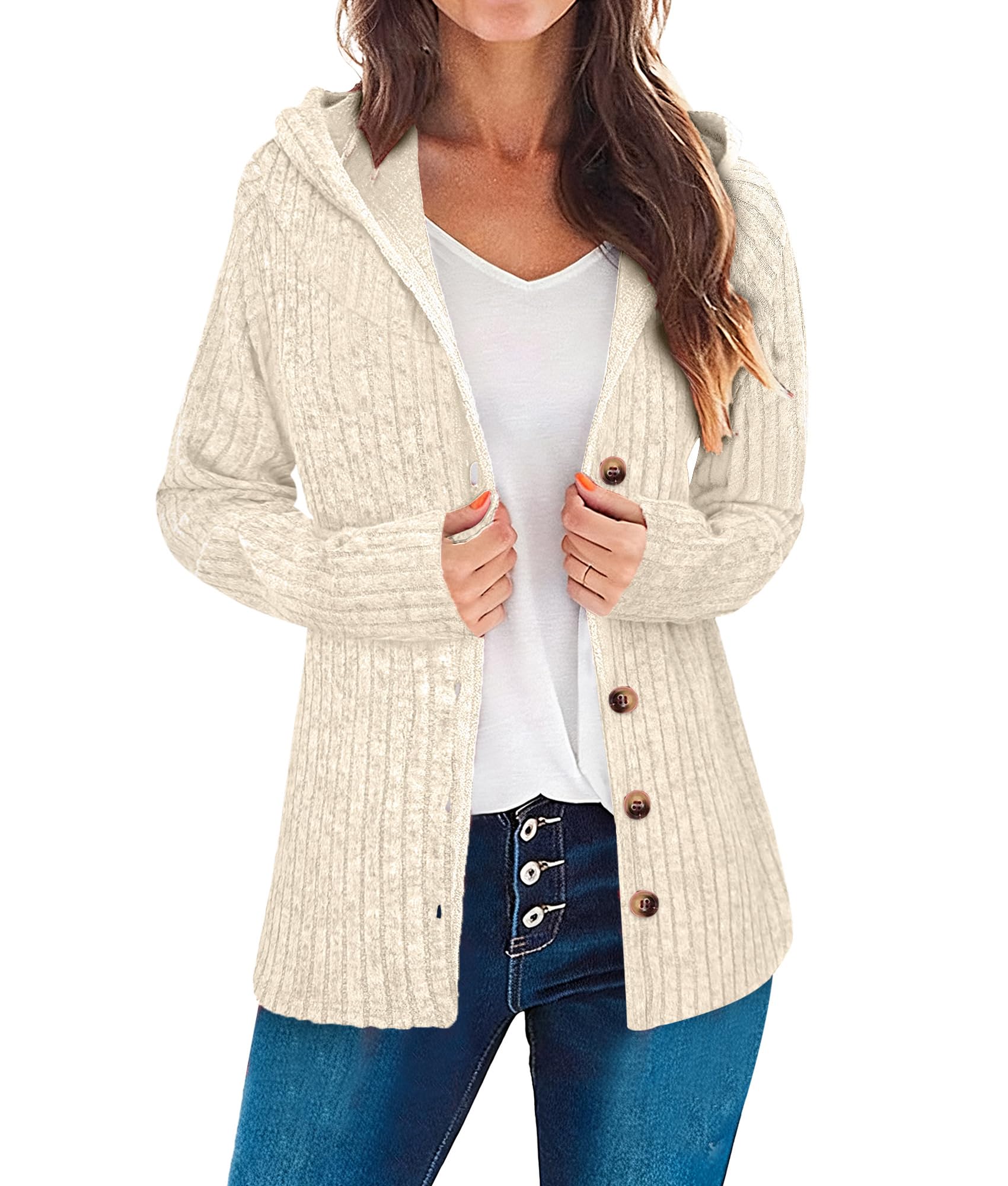 Cardigan Sweaters for Women Button Essentials Hoodies Long Sleeve Tops Business Casual Outfits Fashion Clothes 2025