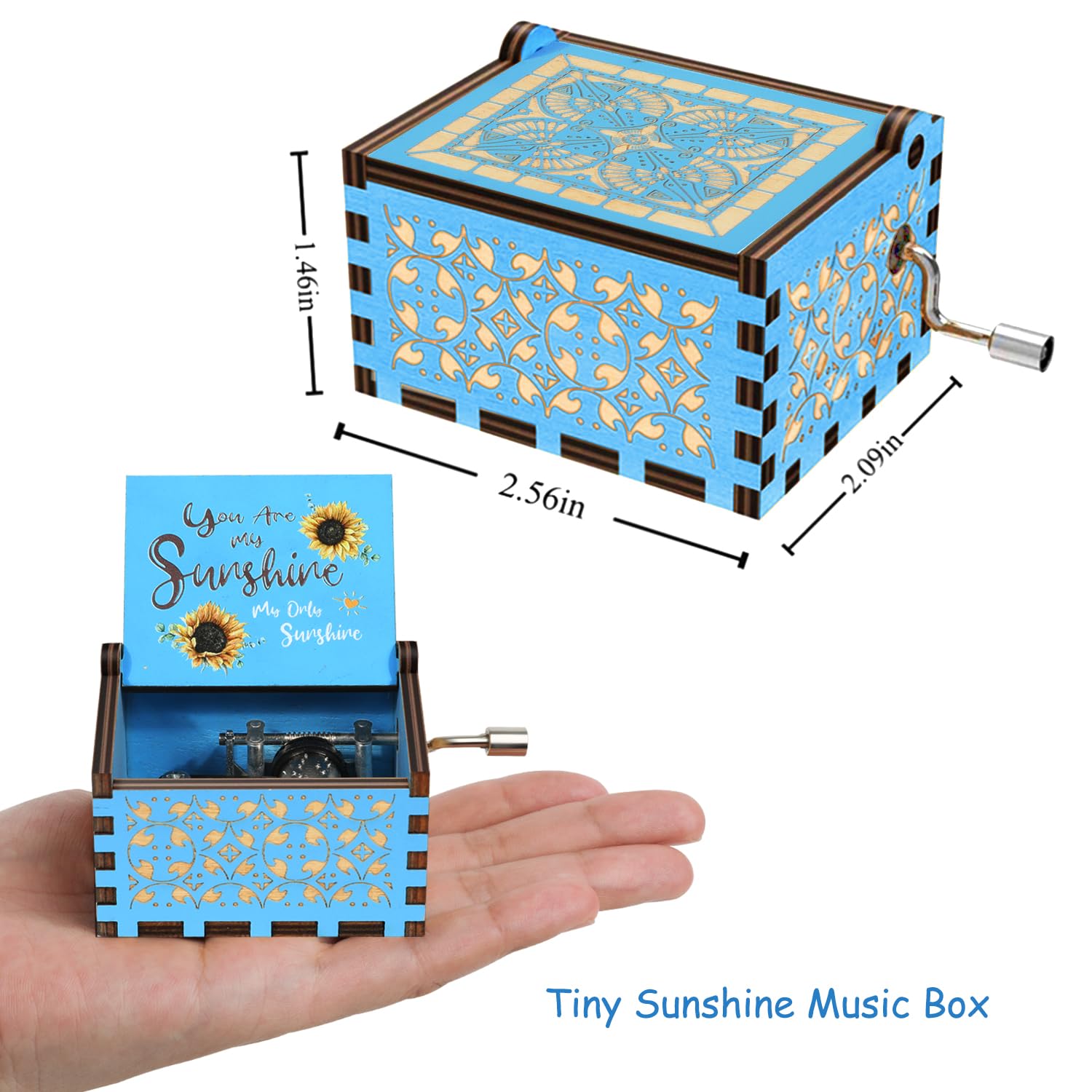 Carillon Legno 'You Are My Sunshine' - Regalo Vintage Con Manovella
