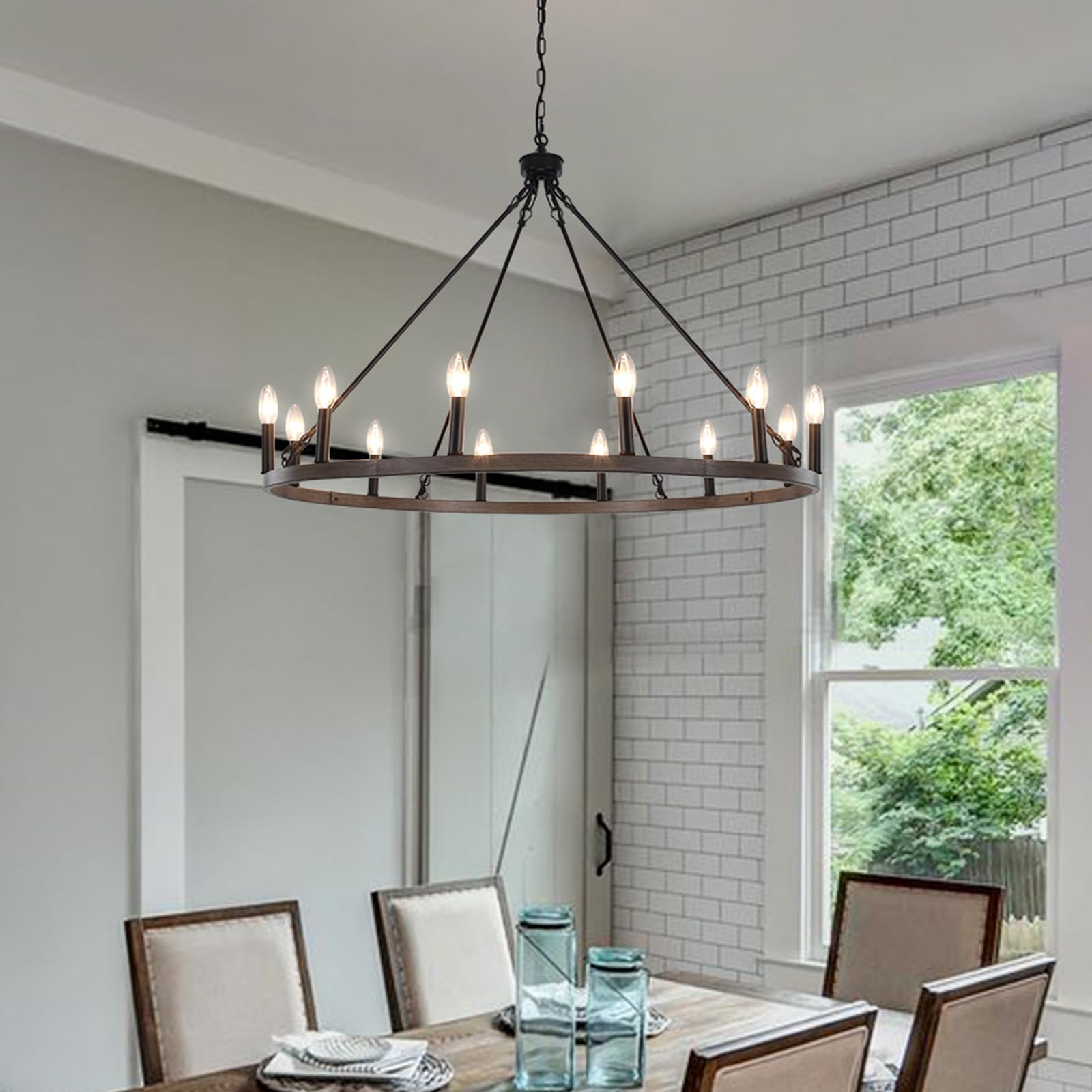 Amazon.com: Candelabro de rueda de carro, 12 luces de 38 pulgadas