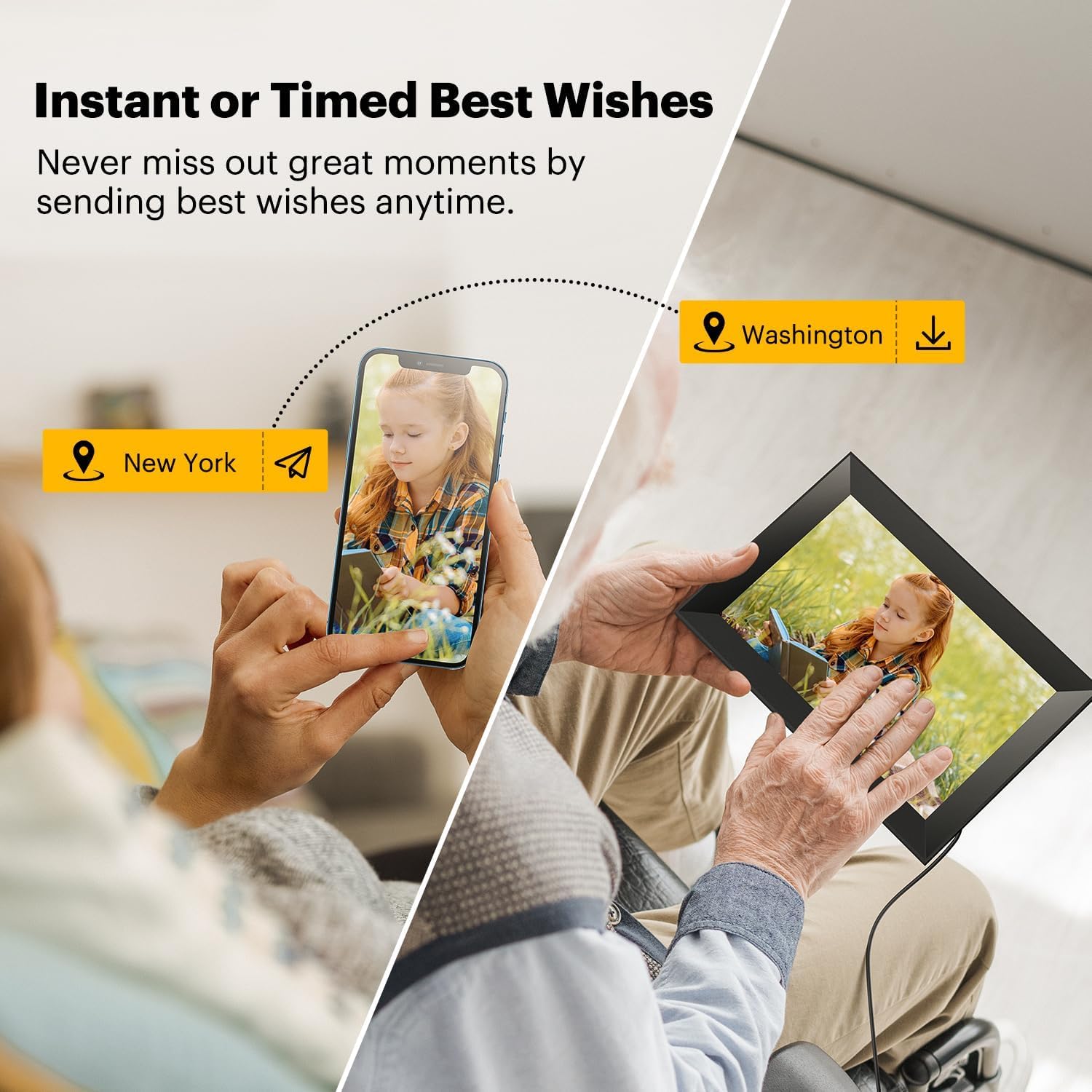 Cornice Digitale KODAK Wi-Fi 10.1 Pollici - Touch Screen, 32 GB, App Per Condivisione Foto - Foto 4