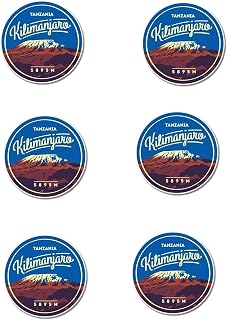 Pack of 6-2'' Stickers - Kilimanjaro Vinyl Sticker - Car Window Bumper Laptop Bumper Sticker Decal