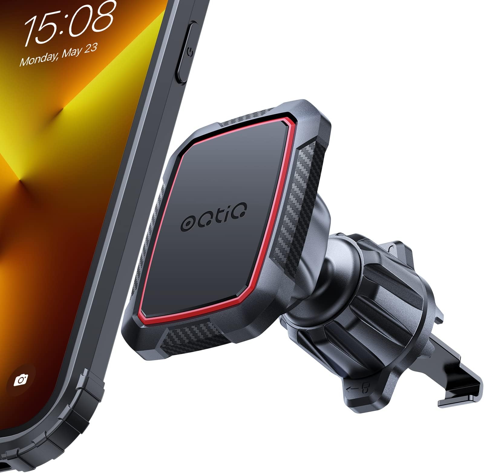 OQTIQMagnetic Air Vent Car Phone Mount[2022 Upgraded], Vent Phone Holder with 360 Rotation Design, Built-in 6 Strong Magnets, Universal Car Magnet Vent Holder for All Cell Phones