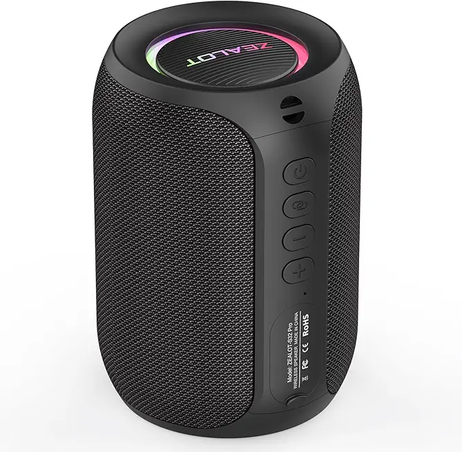 ZEALOT Bluetooth Lautsprecher,Musikbox mit USB/TF Karte/AUX,Bluetooth Box mit IPX5 Wasserdicht,12h Spielzeit,Dual Pairing,Tragbarer Kabelloser Lautsprecher für Home&Outdoor S32 Pro