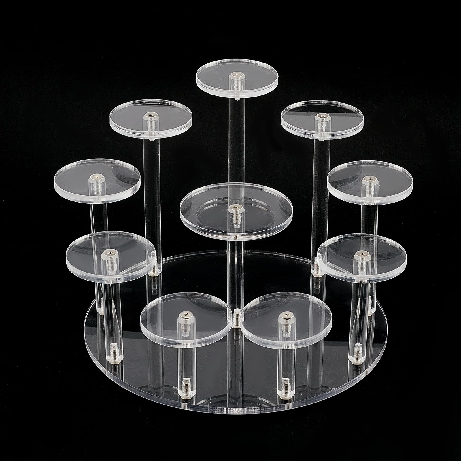 FREEBLOSS Multi Layer Display Round Riser Stand 10 Tier Round Acryl Risers für Display Cupcake Parfüm Stand