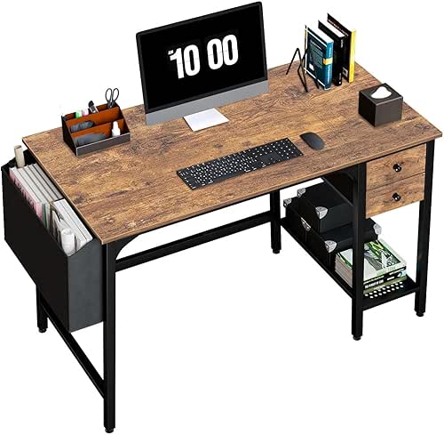 Lufeiya Computer Desk with Drawers - 40 Inch Work Reversible