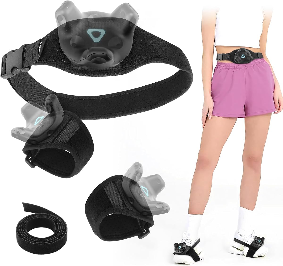 Park Sung VR Tracker Straps for HTC Vive, 1 Belt 2 Wrist 1 Ankle Straps | Upgraded Adjustable Material for Stable Full-Body VR Tracking, Compatible with Vive Tracker & 3.0