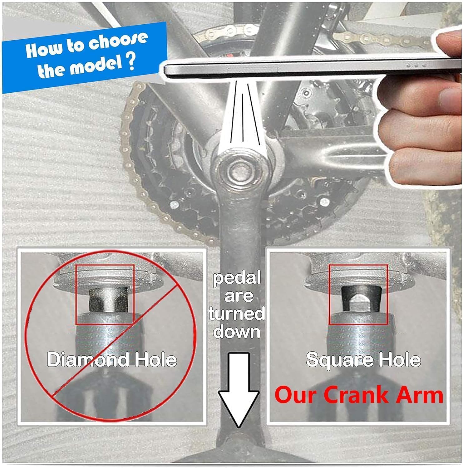 Ebike ramię korby z kwadratowym otworem, 127 mm / 140 mm / 152 mm / 160 mm / 165 mm / 170 mm / 175 mm kute ramię korby ze stopu 6061 uniwersalne ramię korby rowerowej do roweru