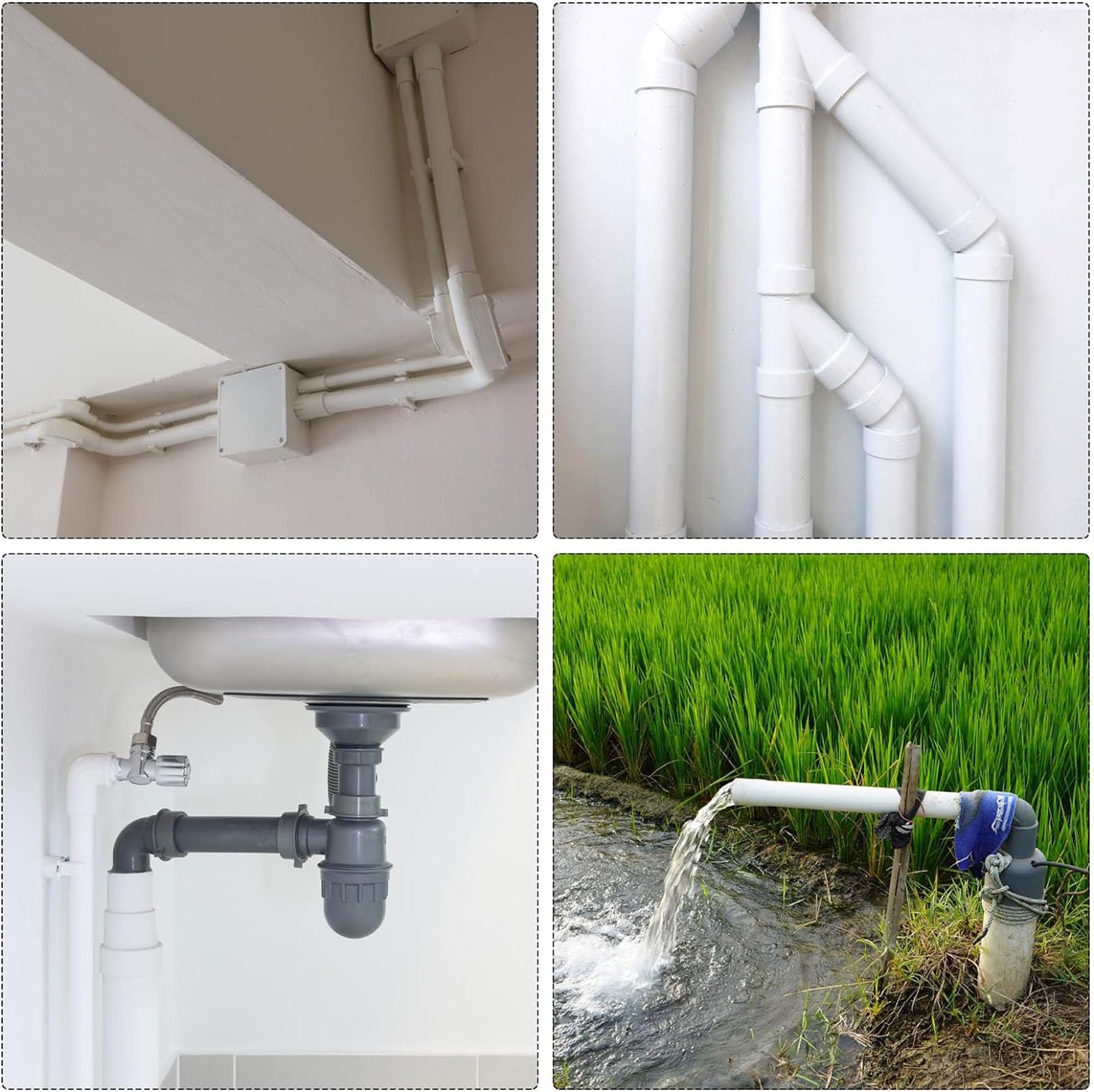 TA-VIGOR Tuyau rond rigide en PVC de 67,8 mm de diamètre intérieur et 75 mm de diamètre extérieur, 0,35 m de long, canal droit à fort impact pour décoration à faire soi-même, système de