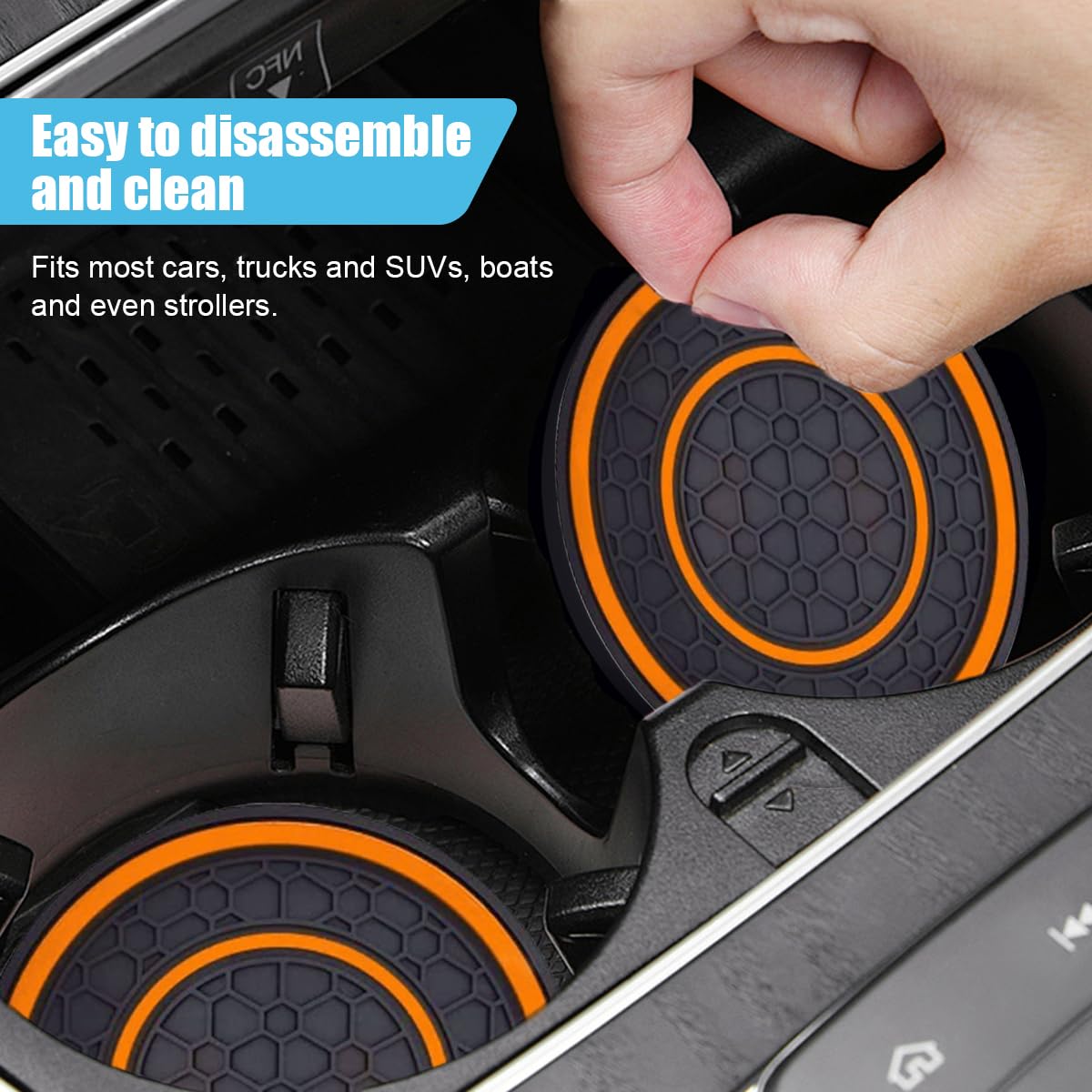 Lot De 2 Dessous De Verre De Voiture - 7,9 Cm - Antidérapant Et Anti