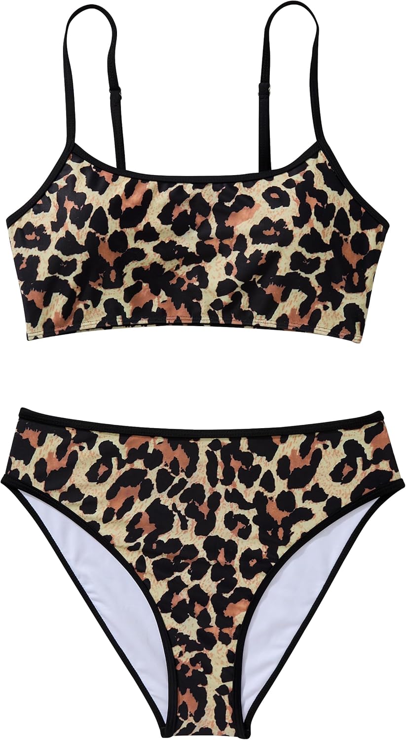 SUUKSESS Women High Waisted 2 Piece Bikini Set Cheeky High Cut Bandeau Swimsuit - Image 4