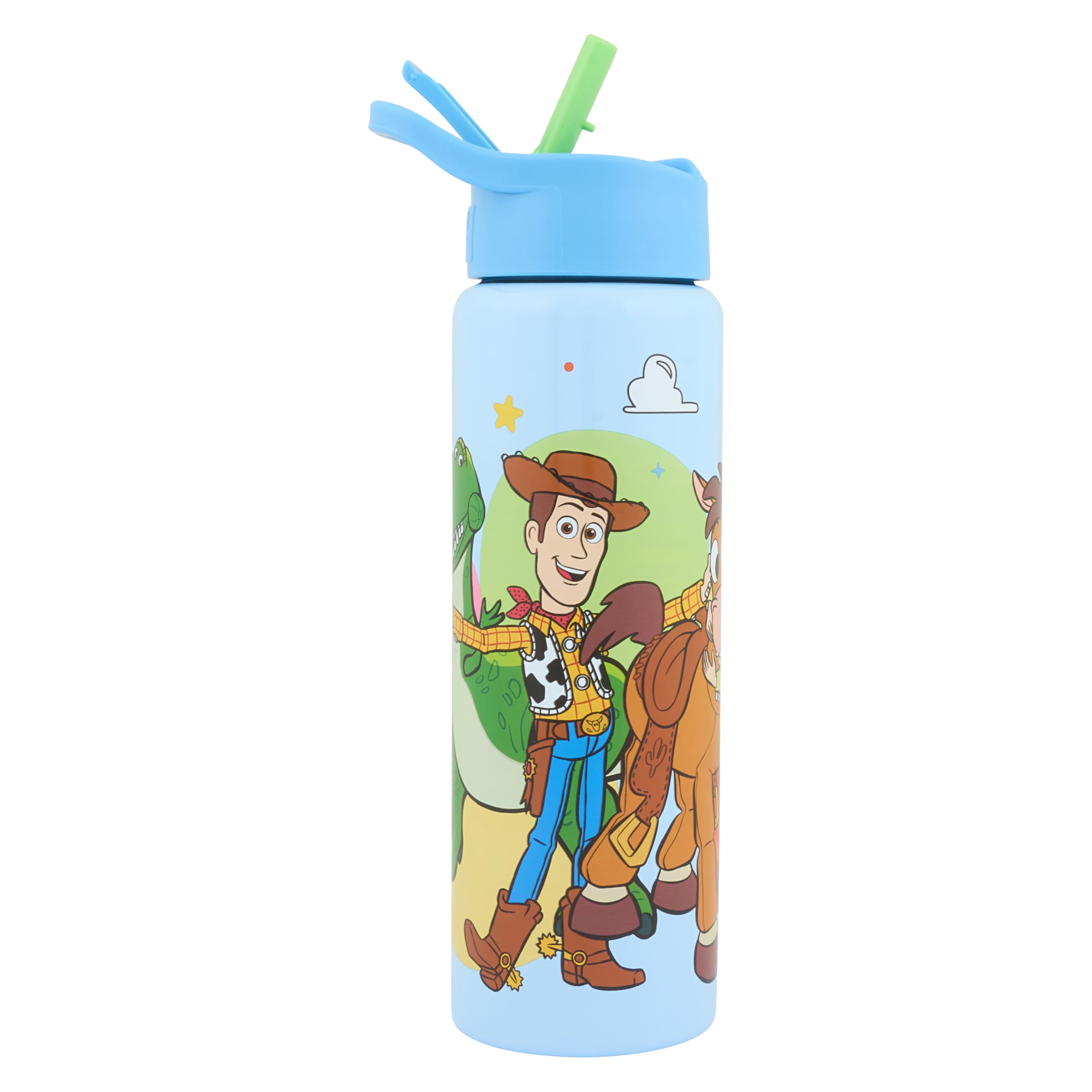 Disney Pixar Toy Story Stainless Steel Water Bottle 750ml – Kids Drinks Bottle with Straw Lid Featuring Woody & Buzz Lightyear | BPA Free | Hand Wash Only | Official Home