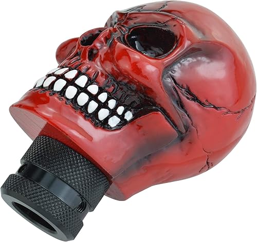 Vista 37 de Lunsom Pomo de palanca de cambios de resina, con cabeza de palanca de cambios de calavera para transmisión de automóvil, se adapta a la mayoría