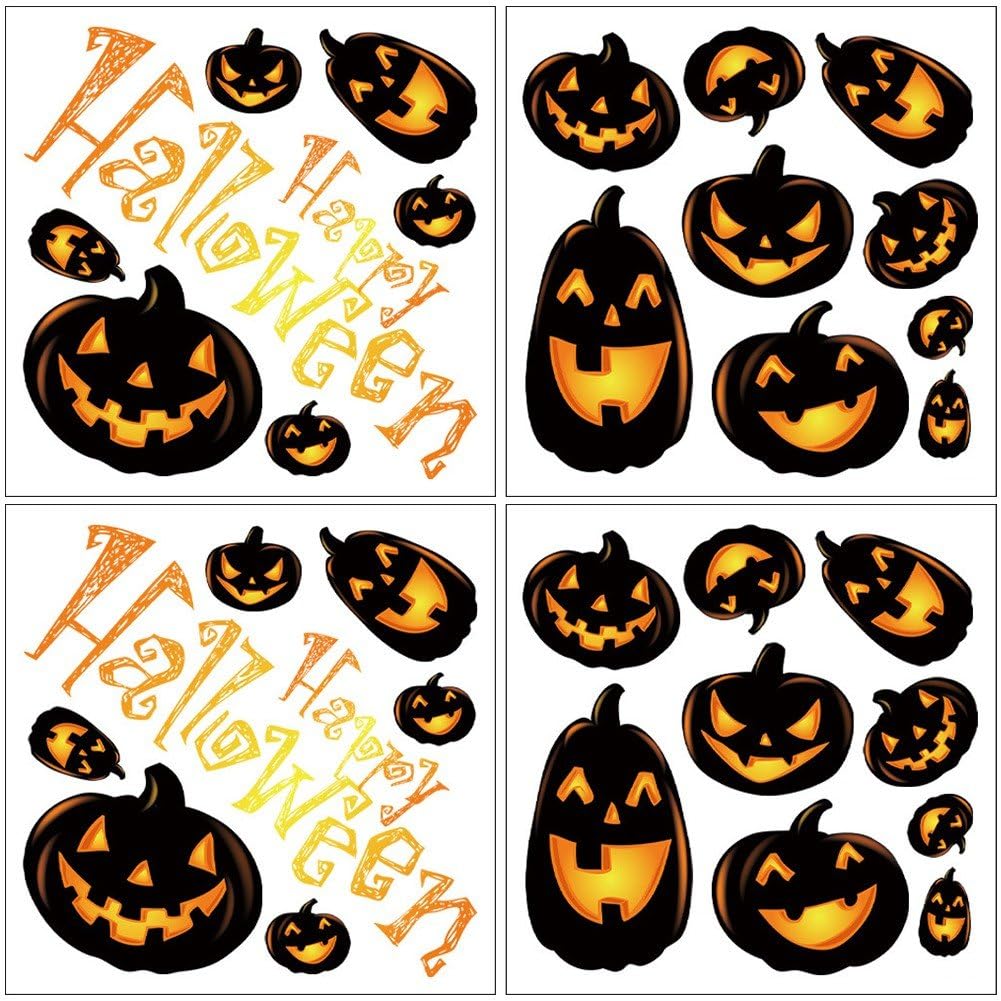 in the Dark Halloween Window Clings Pumpkin Ghost Wall Stickers Decor Halloween Window Stickers for Halloween Decorations