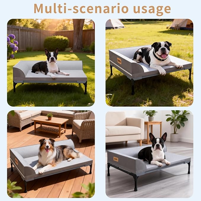 Cama Elevada Refrescante para Perros Grande con Malla Lavable miniatura 7