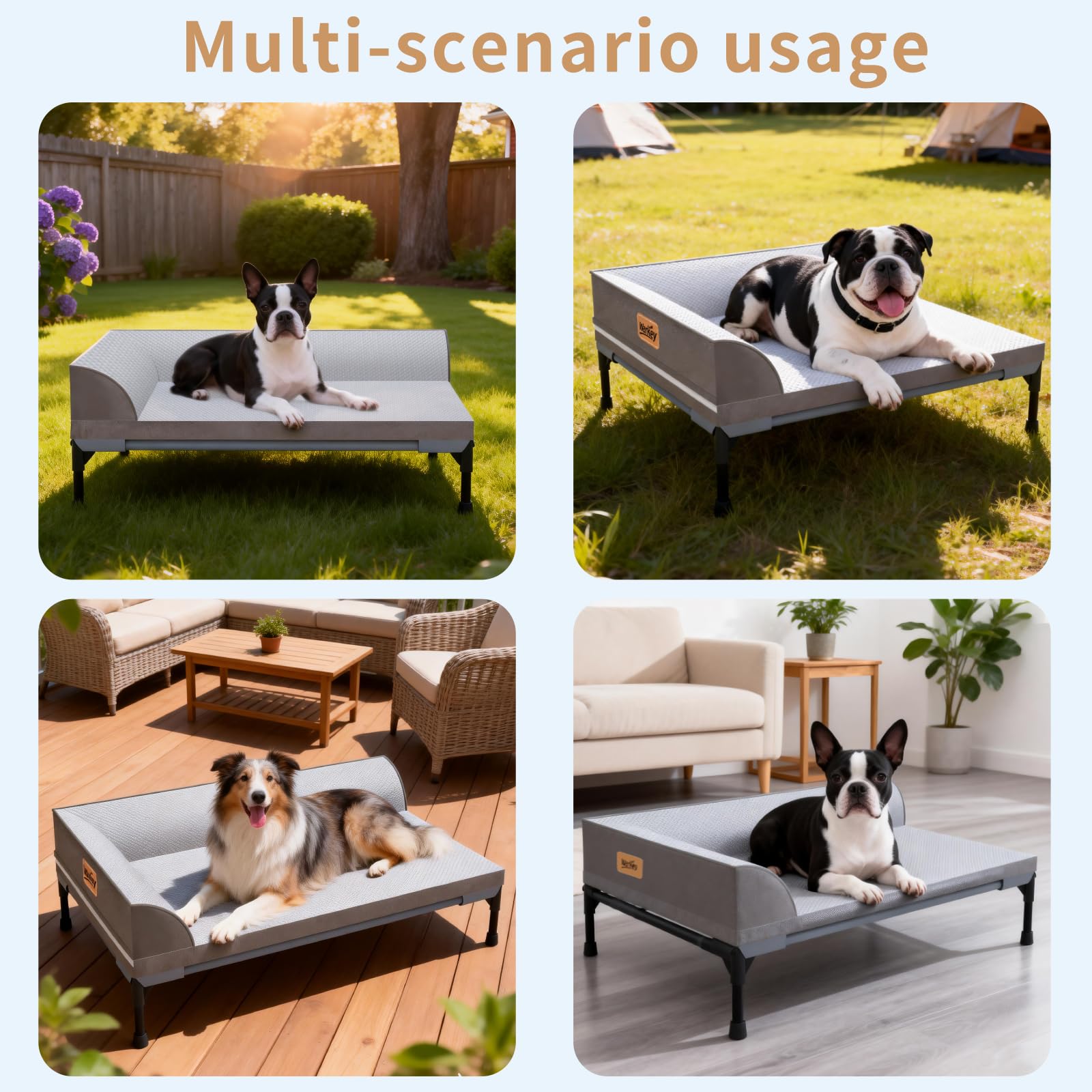WARKEY Elevated Cooling Dog Bed, Orthopedic Pet Bed for Medium Dogs, Removable Washable Cover, Indoor & Outdoor Raised Pet Bed with Breathable Mesh, Size: 42"*30"*7" - image 7