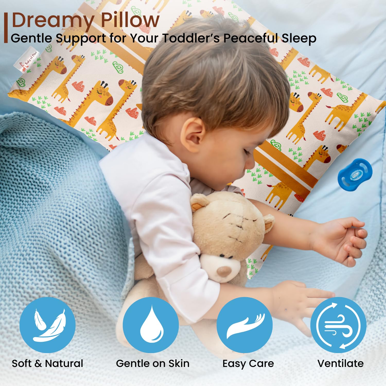Baby of Mine Personalised Premium Baby Pillow – Super Soft Cotton Cushion for Kids (1 Month–5 Years), Cute Cartoon & Animal Prints, Neck Support, Head Shaping Pillow for Baby Sleep & Bedtime Comfort 2