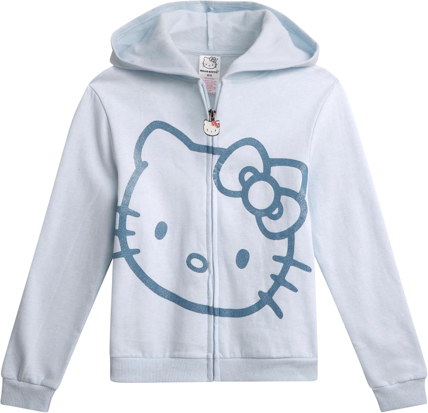 Hello Kitty Girls Hoodie - Soft Fleece Breathable Full Zip Up Hoodie - Casual Fashion Sweatshirt for Girls (Sizes 4-12)