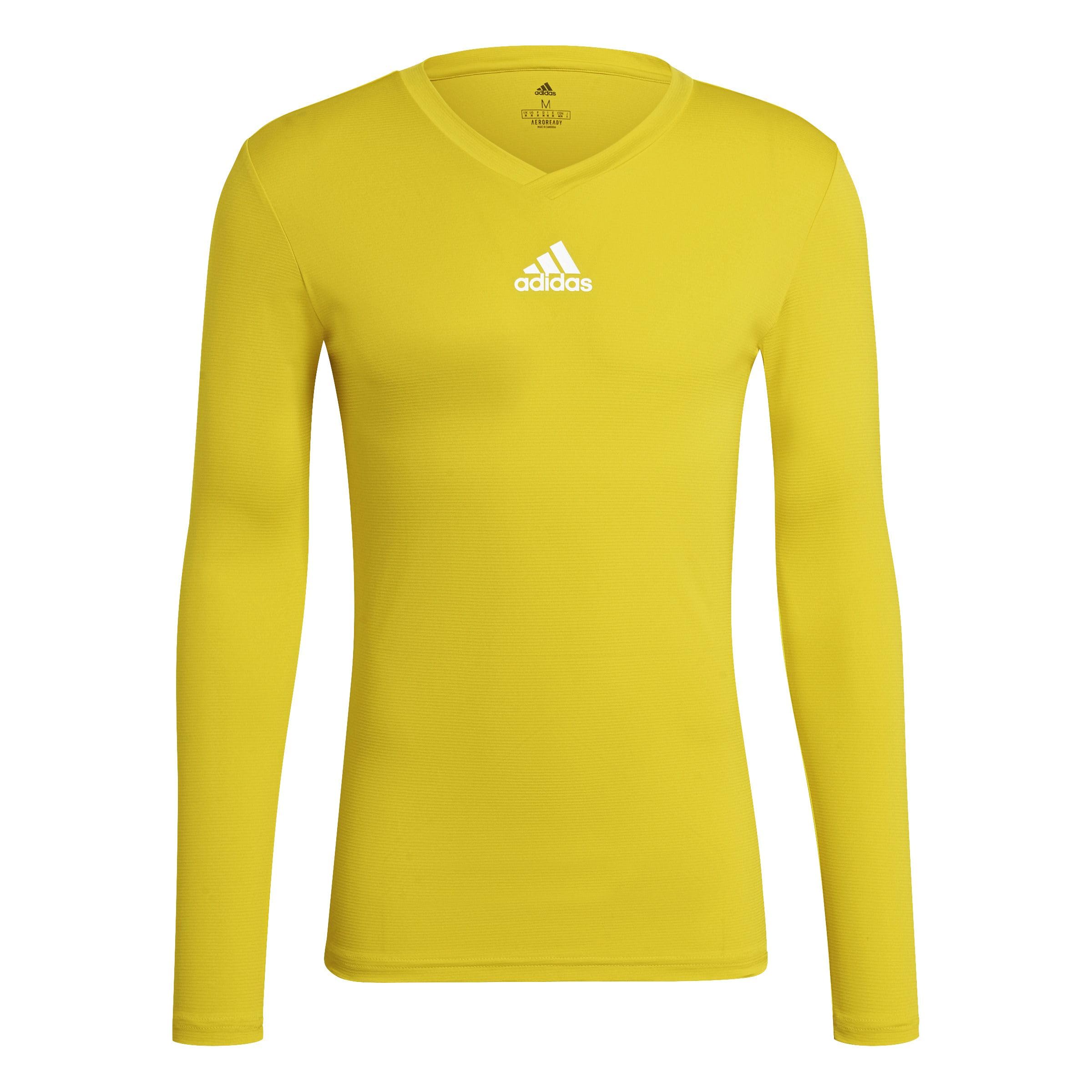 adidas Herren Team Base Tee Langarm T-Shirt, Team Yellow, XS