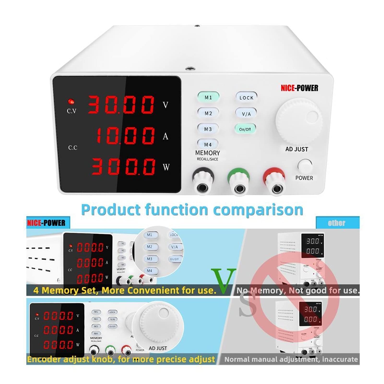 Fuente de Alimentación 3 0v 10a 60v 5a Programable corriente continua Fuente de alimentación Ajustable Función memoria alta precisión Cambio la fuente regulada(120V 3A,U-K)