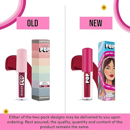 SUGAR POP Matte Lipcolour | Vitamin E | Super-Pigmented | Smudge-proof | 1.6 ml - 14 Brick