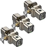 Vista 15 de Pomo de puerta de huellas dactilares, cerradura de puerta biométrica inteligente con teclado, perilla de puerta de código de entrada sin llave