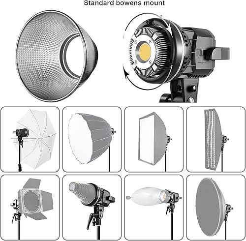 Miniatura 4 de GVM Great Video Maker Luz de video LED CRI97 con soporte Bowen de 80 W 5600 K luz de día LED regulable para fotografía con filtro reflector