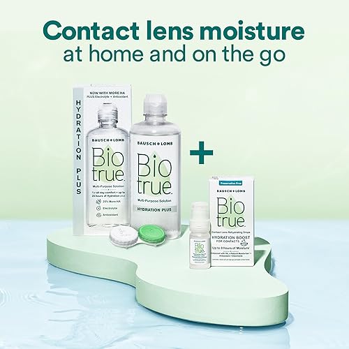 Miniatura 7 de Biotrue Hydration Plus Solución de lentes de contacto, multiusos para lentes suaves, hidrata con hialuronano, limpia, limpia y desinfecta para