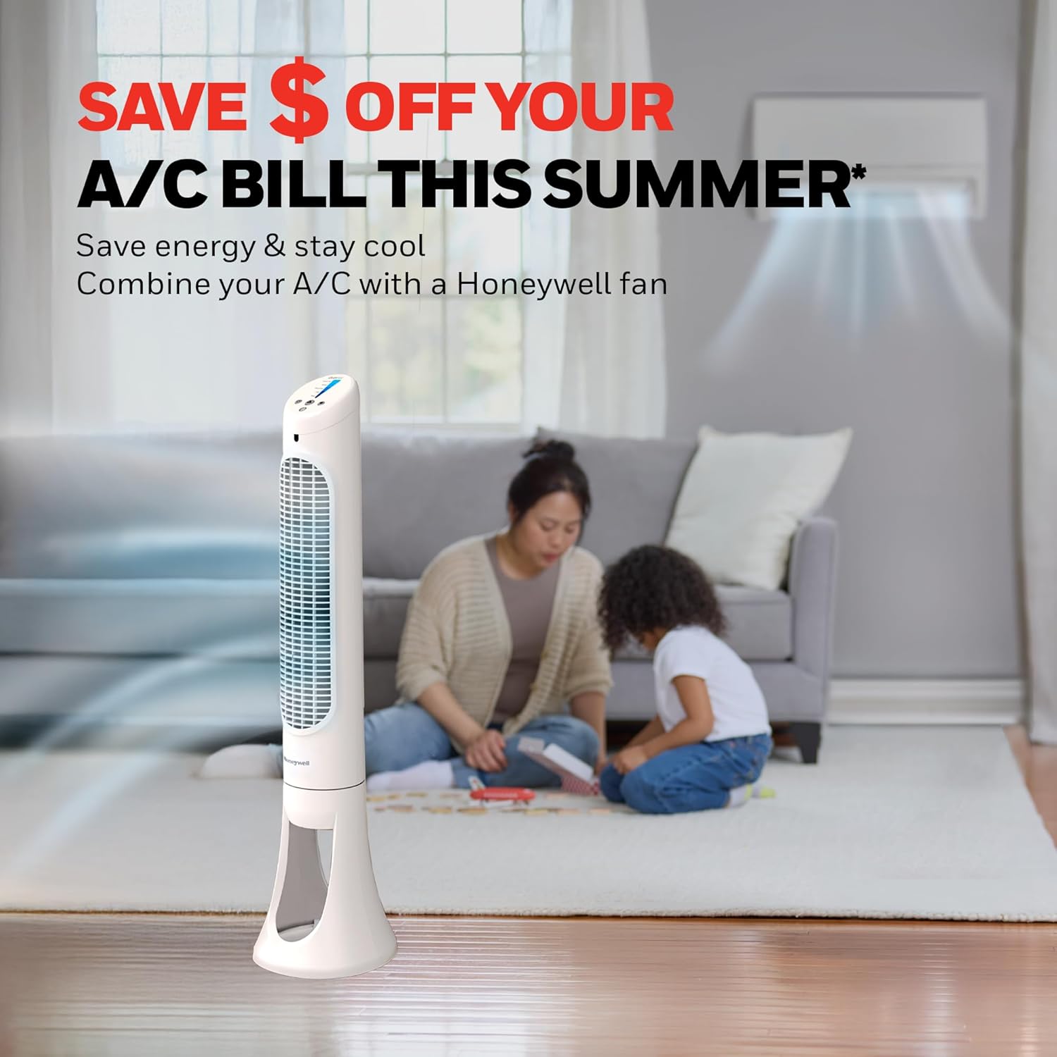 Honeywell Quietset Whole Room Oscillating Tower Filter Fan W...