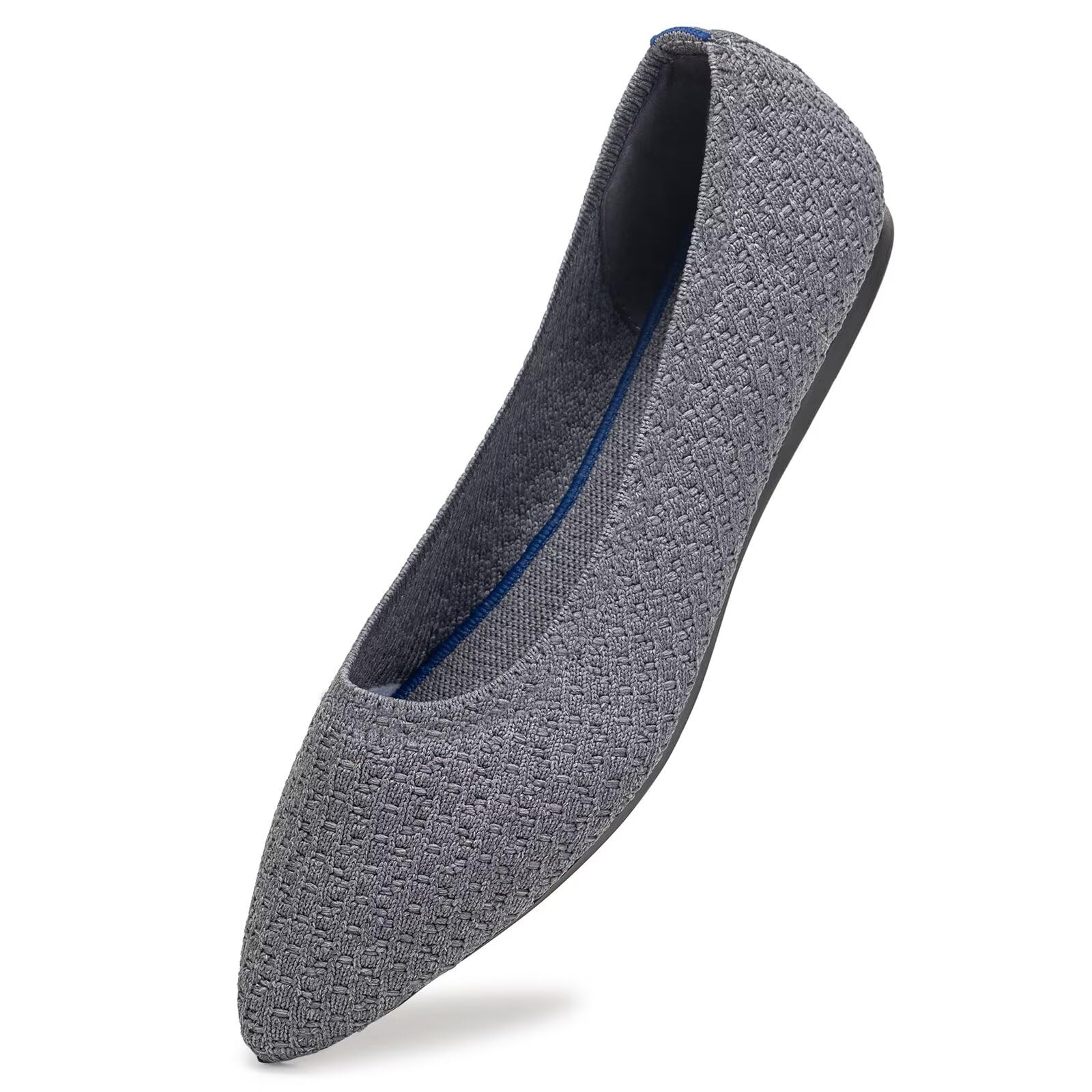 Zapatos planos de ballet de punto puntiagudo para mujer, zapatos planos de cuña baja, cómodos, zapatos planos para mujer, zapatos clásicos suaves