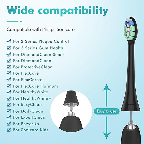 Miniatura 2 de Keosaa Cabezales de repuesto para cepillos de dientes Philips Sonicare, compatibles con cabezales de repuesto Phillips Sonicare, paquete de 10