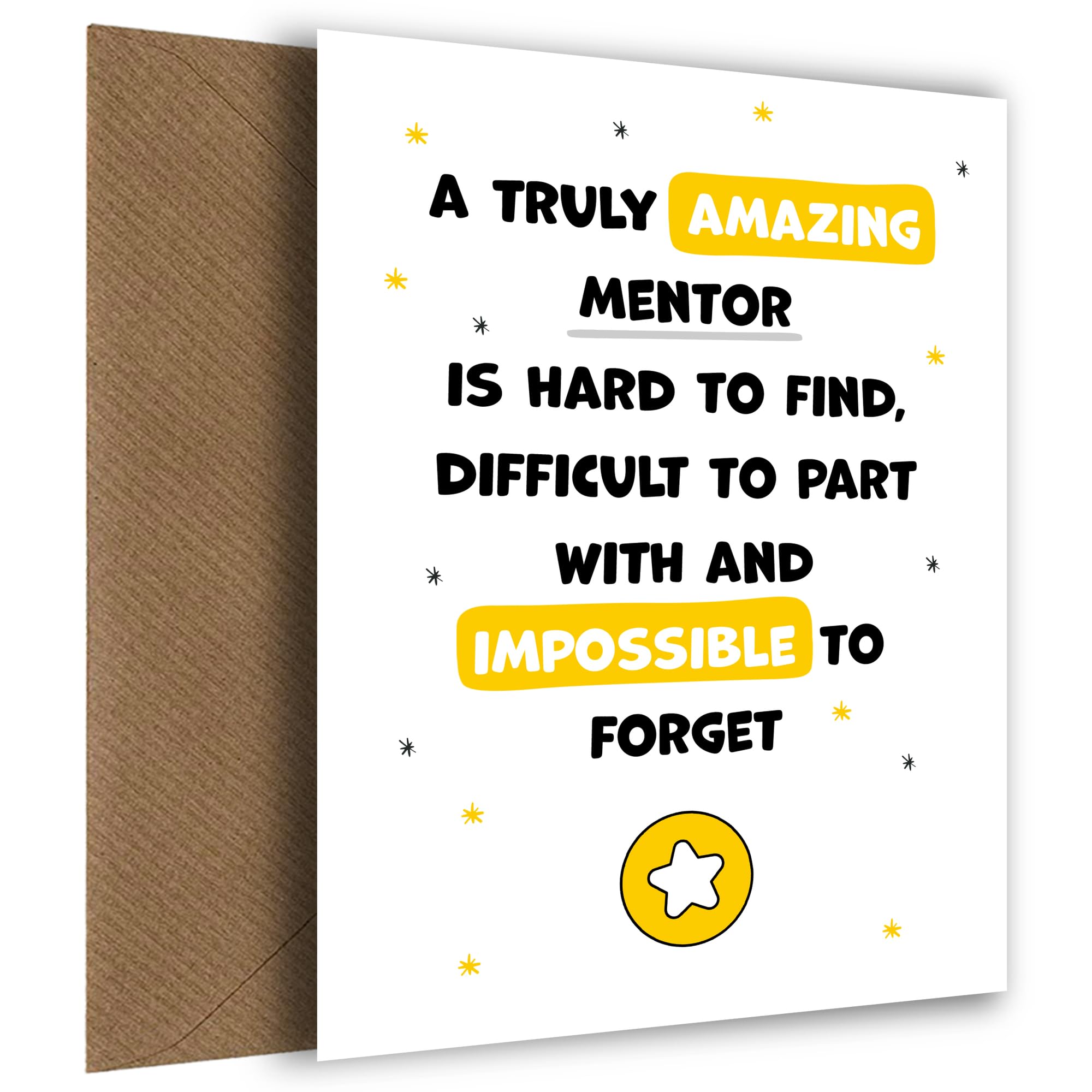 Fun Mentor Leaving Card - Impossible to Forget - Thank You Card for Mentor from Employees and Work Team