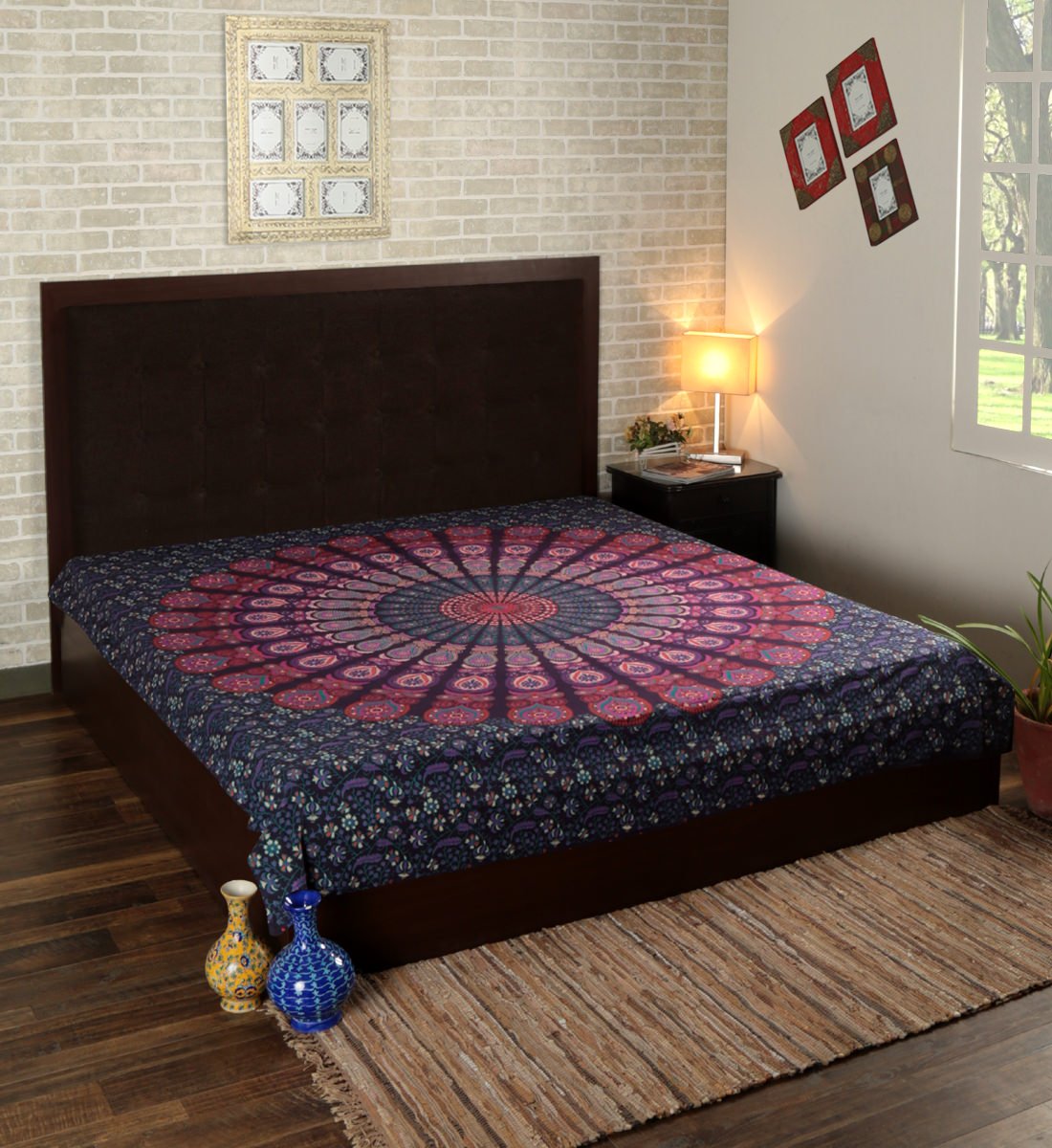 Raajsee Indischer Wandteppich Mandala 140x210cm - Baumwolle Boho Deko Für Wohnzimmer