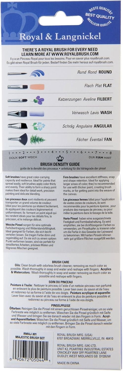 Majestic Angular Brush Set, 7/Pkg
