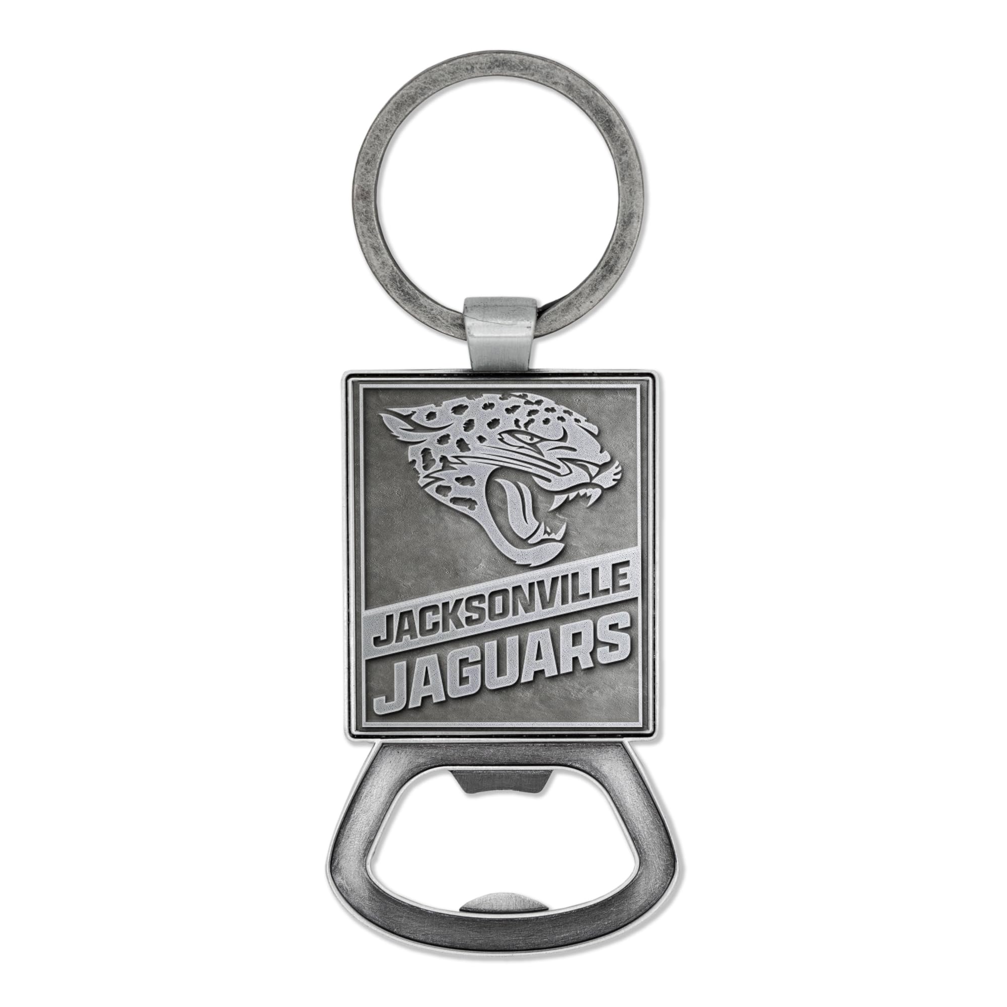Rico Industries NFL Football Jacksonville Jaguars Pewter Style Bottle Opener Keychain