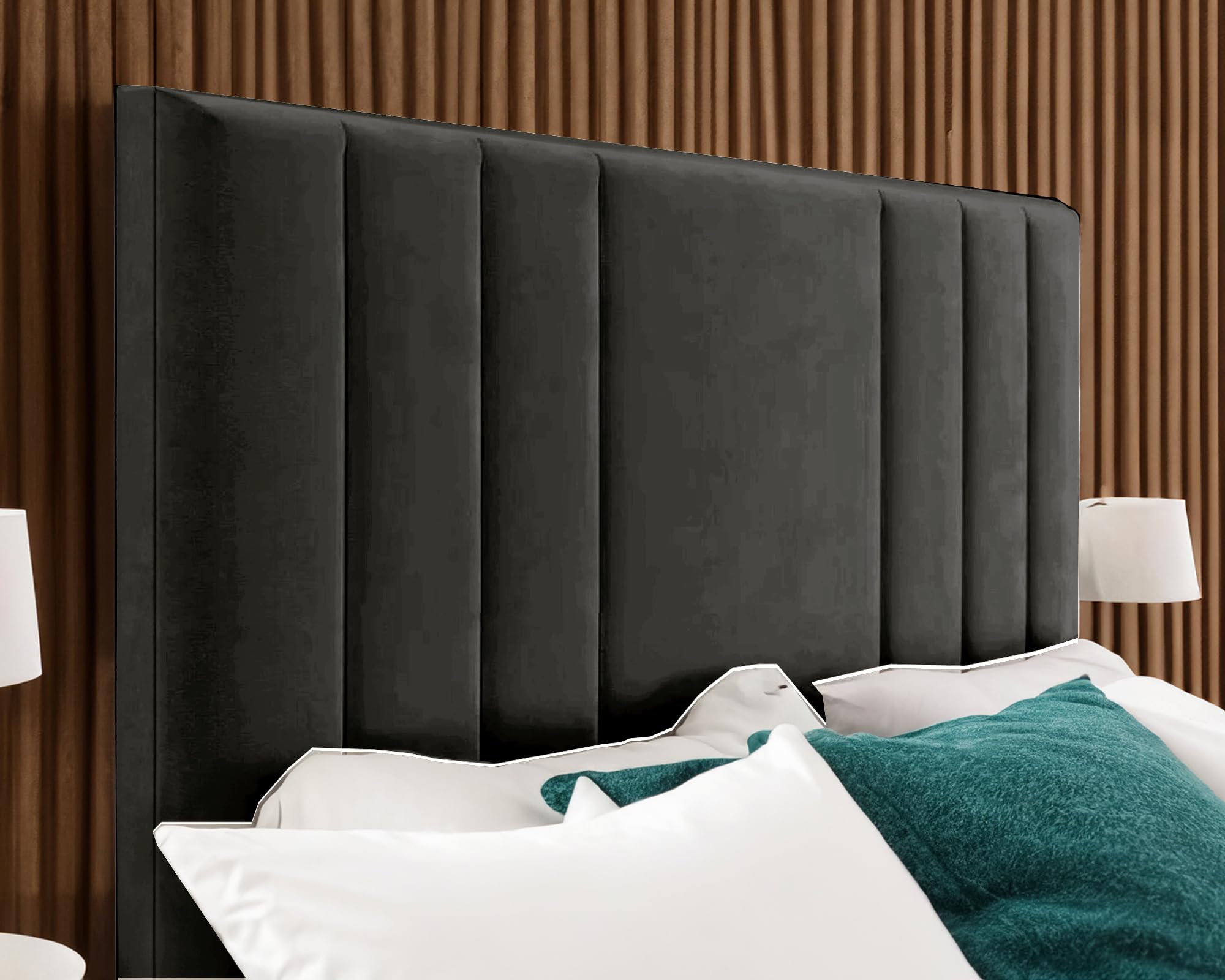 QUALITY RIO CHENILLE HEADBOARD - 2FT6, 3FT, 4FT, 4FT6, 5FT, 6FT SIZE HEADBOARD WITH 30" HEIGHT - BEAUTIFUL DESIGN DIVAN BED HEADBOARD (DARK GREY, 5FT KING SIZE)