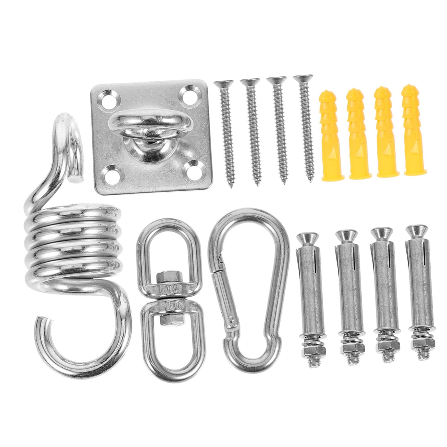 Kit suspension hamac avec mousqueton et crochet de fixation mur et plafond