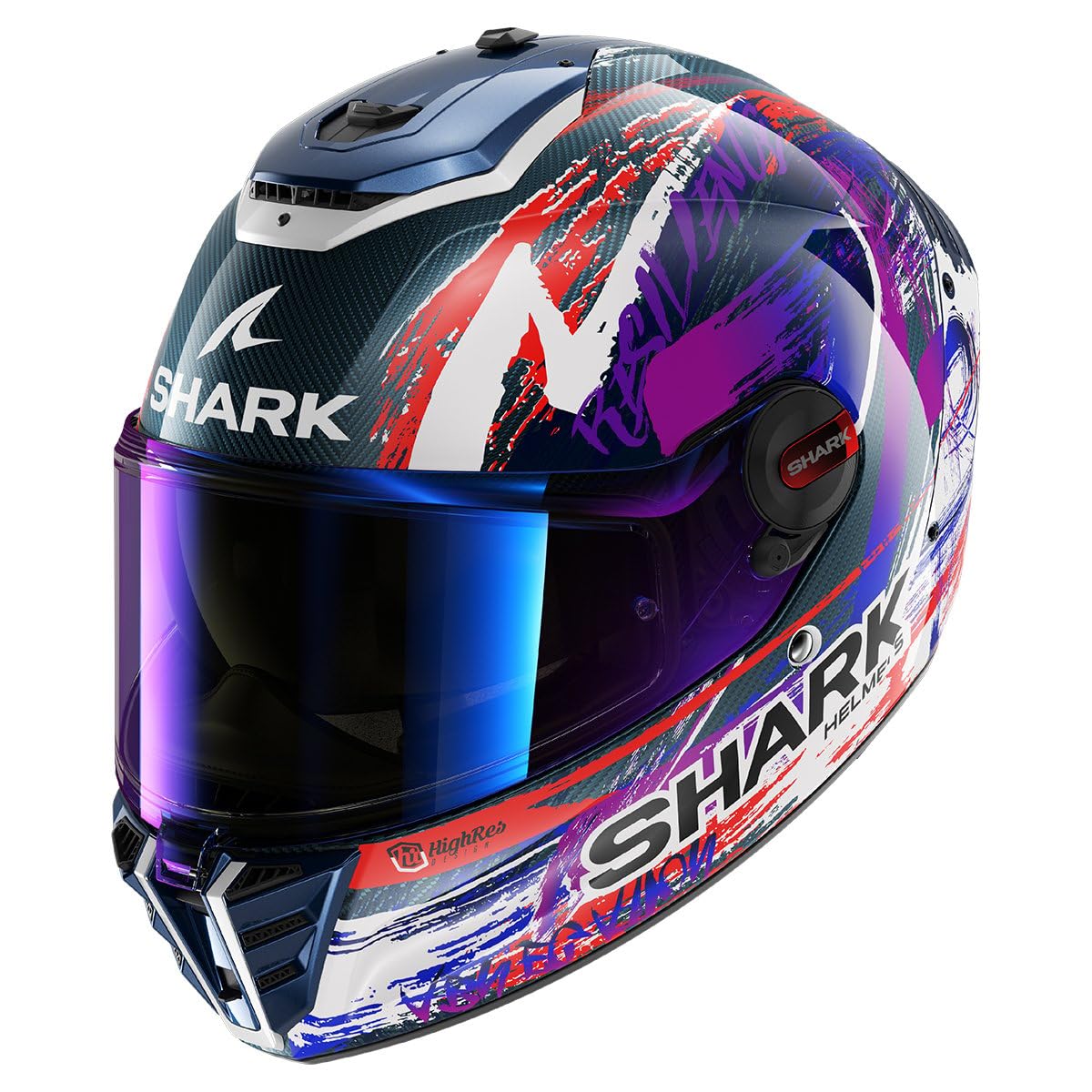 SHARK, Integraler Motorradhelm SPARTAN RS CARBON ZARCO SIGNATURE Carbon White Violet DWV, M